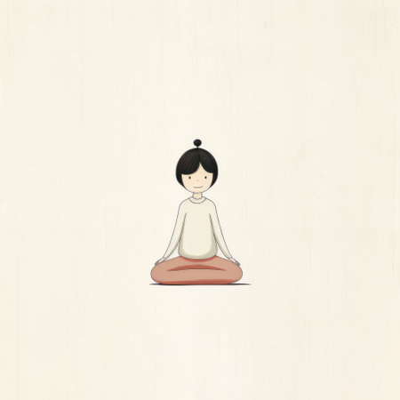 a young buddha is depicted in this portrait, sitting on the floor and holding an apple. the minimalist background adds to the charm of the illustration, which is done in beige tones. this captivating artwork, reminiscent of the styles seen on flickr, is created by the talented artists fatima ronquillo and miwa komatsu. the light white and pink hues further enhance the overall aesthetic ofの素材