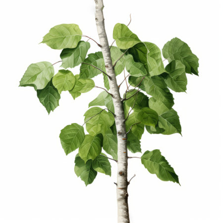 a hyperrealistic vector drawing of birch leaves, showcasing the intricate details and accuracy of a painting. the use of paper and watercolor techniques adds depth and realism to the illustration. this high-resolution artwork captures the essence of trompe l'oeil realism, with its meticulous and detailed rendering. ai generatedの素材