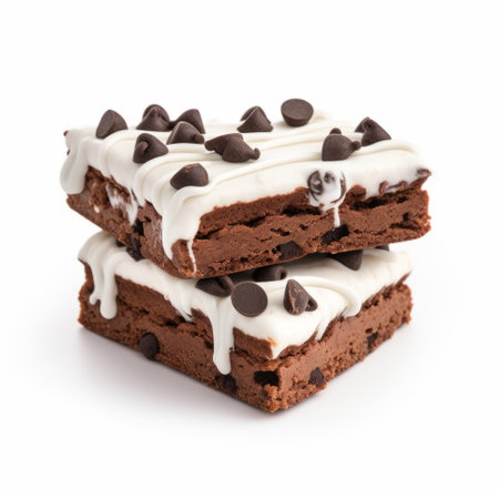 white chocolate and peanut butter cookie bars, captured in a high contrast black and white photograph by mike campau. this visually striking image showcases the youthful energy of the candycore dessert, while highlighting the eco-friendly craftsmanship. the dark brown and brown colors of the cookie bars are beautifully dotted, creating an enticing and mouthwatering treat. ai generatedの素材