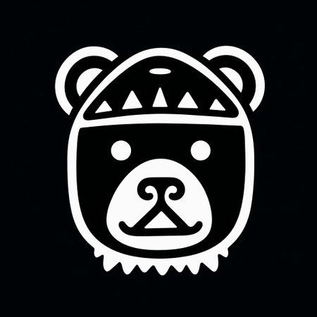 the bear mascot emblem is a minimalistic one-line drawing in the style of jean michel basquiat. it is a symbol of strength and power, depicted without any fill, similar to lacoste's iconic dino logo. this unique design is available in png format, featuring only the stroke, capturing the essence of basquiat's artistic style. ai generatedの素材