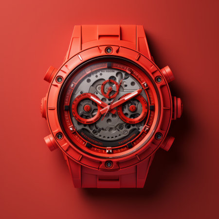 the jwxer1 red surface watch is a striking piece of aggressive digital illustration brought to life through cinema4d. its monochromatic sculptor design is enhanced by a vibrant color palette, intricate detailing, and toy-like proportions. this watch is a true masterpiece, combining artistry and technology with its rtx capabilities. ai generatedの素材