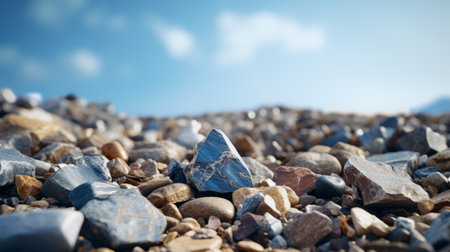 a close-up photo of the sky captures its godly and realistic beauty. the photo realism is enhanced by the vibrant and contrasting colors of the rocks. the rocks appear brittle and dry, yet elegant and rich. shot on a 100mm lens with an aperture of f/2.0, the image showcases a vivid contrast and depth of field. the black tones add a crisp and impressive touchの素材