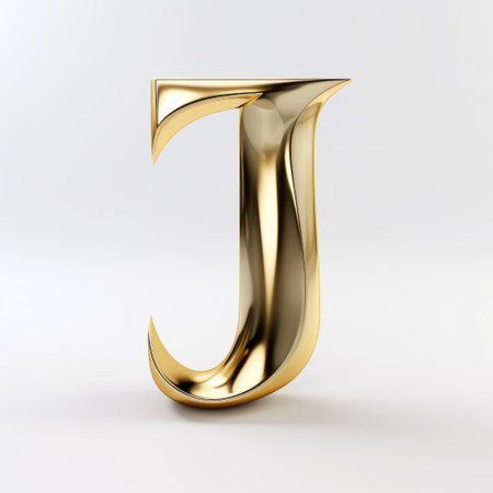 3d illustration of the letter "j" isolated on a white background. ai generatedの素材