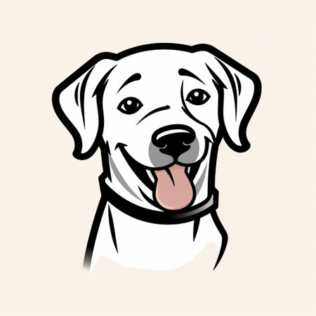 a labrador retriever coloring page for kids with an english pale ale style. the minimalist black and white lineal icon of the labrador retriever is set against a white background. this vector illustration, created by flaticon and dribble, was designed using figma, adobe xd, sketch, and ux/ui principles for a pixel-perfect design. ai generatedの素材