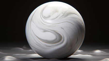a marble 3d model egg on fire is depicted in this stunning 3d rendering. the artwork showcases fine lines, delicate curves, and an ink wash effect, reminiscent of experimental pottery. captured with the tamron 24mm f/2.8 di iii osd m12 lens, this abstract sculpture exhibits masterful shading and a poured paint technique. ai generatedの素材