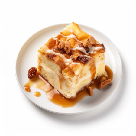 a mouthwatering plate of cheesecake is showcased in this highly detailed, 4k, 8k, uhd, hyper detailed top view photo. with a white background, this image is ideal for professional advertising posts and food photography. indulge in the deliciousness of this delectable dessert. ai generatedの素材