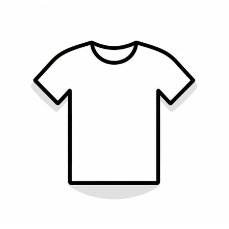 a round t-shirt symbol icon is depicted on a white background, showcasing a unique style that combines hard and soft lines. the bold black outlines give it a striking appearance, while the use of animated gifs adds a dynamic touch. this icon represents the concept of fabric, site-specificity, collecting, and different modes of display. ai generatedの素材
