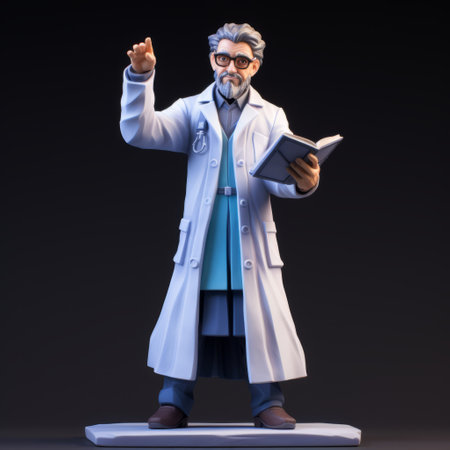 a high detailed 3d low-poly design showcases a patient writer character with minimalistic shapes and clean geometry. the design is optimized for efficiency and light weight, featuring sharp contrast and bold colors. with a 45-degree angle perspective, the design exhibits fine details, realistic surface materials, accurate color representation, and realistic shadows. soft lighting and depth of field add depth to the intricate details. isolated withの素材