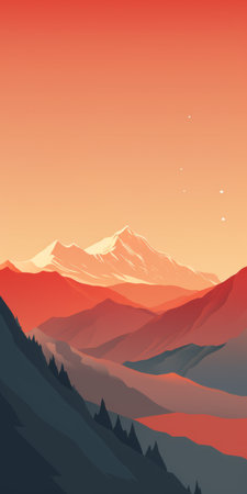 a minimalist poster design with bold typography and limited colors, inspired by swiss designer josef muller-brockmann. the design showcases a modern, abstract representation of a mountain landscape. the image is hyper-detailed and has a resolution of 4320x7680 pixels. ai generatedの素材
