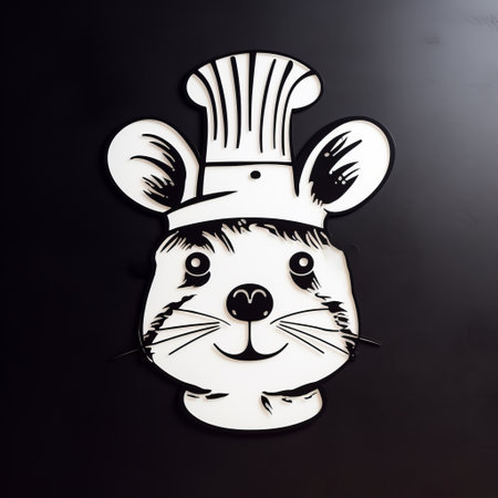 a playful and whimsical artwork showcasing the bold outline of an animal wearing a chef hat. the distinct silhouette captures the essence of the animal's shape, while the prominently displayed chef hat adds a touch of charm. with a clean and minimalist aesthetic, this eye-catching artwork is sure to make a stylish statement. ai generatedの素材
