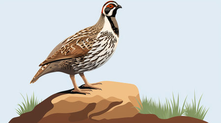 a quail clip art featuring a simple design with white margins. this clip art is perfect for easy cropping and has a white background, making it versatile for various projects. ai generatedの素材