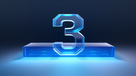 a photo of number 31 featuring a blue gradient pop against a white background. this image showcases minimalist lifestyle, depth of field scale, and label design elements. ai generatedの素材