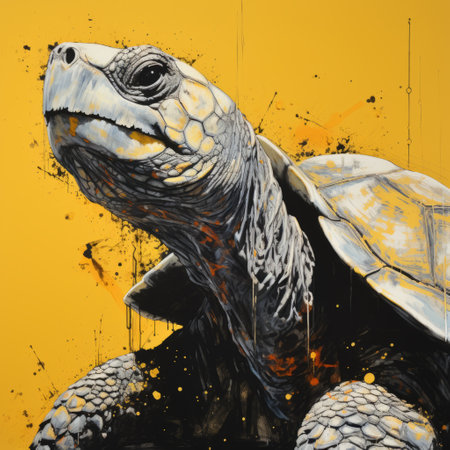 close up portrait of a rat, featuring the artistic styles of bernard buffet, sergio toppi, ramon casas, gustav klimt, donato giancola, roger dean, darek zabrocki, and ralph blakelock. this hyper realistic artwork showcases a minimalistic approach with vibrant yellow and black tones. ai generatedの素材