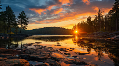 a breathtaking sunrise landscape captured with precision using the cinematic canon eos rebel t7. this award-winning photograph showcases the intricate details of the scenery, enhanced by the use of various lenses ranging from 35mm to 200mm. the image is rendered in stunning 8k, 16k, and 4k uhd resolution, with hdr and hi-res capabilities. the result is a hyper-realistic, photo-realistic 12k masterpiece, beautifully framed and illuminated.の素材