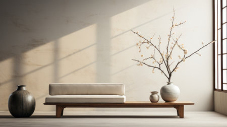 a serene and elegant art piece featuring a graceful sageleaf willow in a traditional japanese style. the minimalistic design showcases clean lines and a modern aesthetic, with a monochromatic color palette of muted greens and grays. delicate kokonoe sway in the background, adding a sense of elegance. the misty mountain landscape reflects the influence of traditional chinese ink paintings. perfect for customers seeking refined andの素材