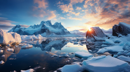plateau worlds of antarctica captured in an award-winning national geographic cover photo by sebastian copeland. the image showcases a magnificent giant iceberg cliff, bathed in the soft afternoon light. with its wonderful cyan and blue hues, the photo exhibits an ultra-detailed and beautifully graded hdr effect, creating a mesmerizing atmosphere. ai generatedの素材