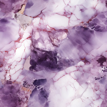 a purple marble surface with multiple colors, in the style of baroque extravagance, showcases a light violet and white palette. the digital print merges realistic and fantastical elements, while a smokey background adds depth. the cracked texture adds a touch of boldness, yet the overall composition remains graceful. ai generatedの素材