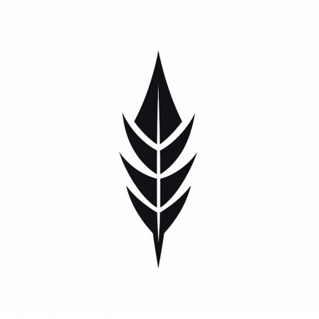 oak leaves glyph logo icons isolated on white background, featuring the minimalist style of hiroshi nagai. these icons draw inspiration from various sources such as black mountain college, dayak art, and japanese-inspired imagery. with sharp angles and a minimalist form, they create a visually striking and unique design. ai generatedの素材