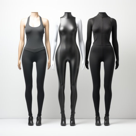 jumpsuit leggings isolated on white, featuring award-winning studio photography with professional color grading. the image showcases soft shadows and clean sharp focus, achieved through focus stacking techniques. this high-resolution digital photograph is captured in 8k, ensuring exceptional detail and clarity. ai generatedの素材