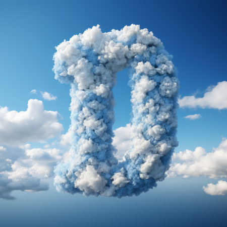 the photo showcases a visually stunning representation of the letter d formed by clouds. created using physically based rendering techniques, the image captures the intricate details of dusty piles and realistic blue skies. the large-scale canvas impact is enhanced by the chemical reactions and numerical complexity involved in its creation, influenced by the precisionism art movement. ai generatedの素材