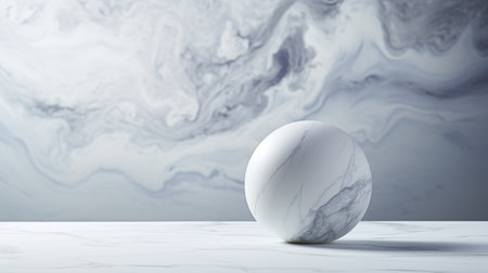 a white marble egg is placed in front of a textured marble base, creating a seamless background. the photo is inspired by monochromatic landscapes and futuristic minimalism, with a color palette of light violet and gray. the composition evokes the style of lawrence alma-tadema, while the tabletop photography captures a smokey background, adding a dark and brooding element to the design. ai generatedの素材