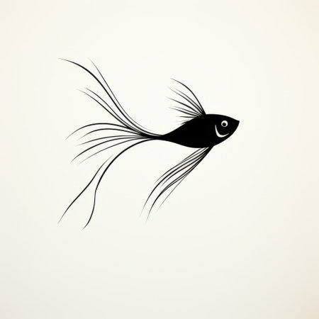 a minimalist one-line drawing of a realistic fish, featuring clean and simple black lines on a white background. this figure outline style artwork showcases the beauty of simplicity and minimalism in art. ai generatedの素材