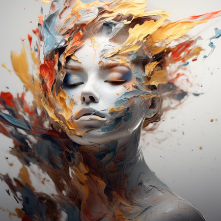 abstract performance art: a visually stunning, cinematic masterpiece with intricate details, inspired by unsplash and national geographic. this high-definition (16k) image features a white background, creating a captivating contrast. the incorporation of a.i. technology elevates the overall aesthetic, resulting in a mesmerizing and thought-provoking experience. ai generatedの素材