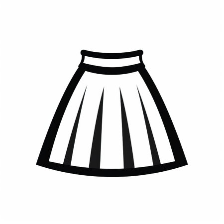 a vintage-inspired black and white film-style photo featuring a pencil skirt icon on a white background. the flowing fabrics and tasteful use of negative space create a visually appealing composition. the rim light adds a touch of elegance to the image. this cute and colorful photo captures the essence of maidcore fashion. ai generatedの素材