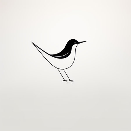 a minimalistic modernism-inspired bird image on a white background. the dark beige and black colors create a sense of transparency and lightness. the emphasis on negative space adds to its clean and sharp inking. this hand-drawn animation draws inspiration from traditional oceanic art. ai generatedの素材