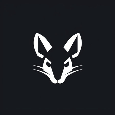 a black and white animal logo vector featuring a mischievous feline motif with distinctive noses. the design showcases minimalistic symmetry and incorporates elements of ratcore and detailed facial features. inspired by egyptian iconography, this logo exudes a unique and captivating aesthetic. ai generatedの素材