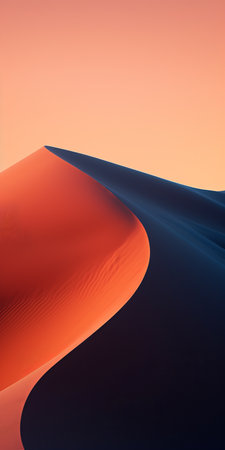 a captivating mobile wallpaper featuring the desertwave style with a blend of light orange and indigo colors. created by dimitry roulland, this artwork showcases high contrast compositions and scanner photography techniques. the soft and rounded forms add a unique touch to the design, while the influence of greg staples is evident. ai generatedの素材