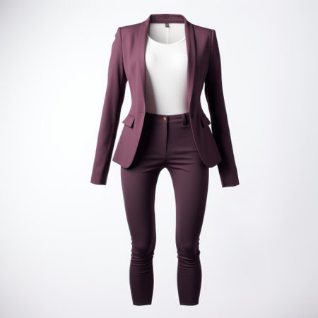 a group of women wearing purple clothing and high heels are isolated in this photo. the style of the image is characterized by a minimalist palette, with a mix of masculine and feminine elements. the colors used are dark white and light maroon, giving the photo a precise and polished look. the overall aesthetic is urban-inspired, with smooth and colorized details. ai generatedの素材