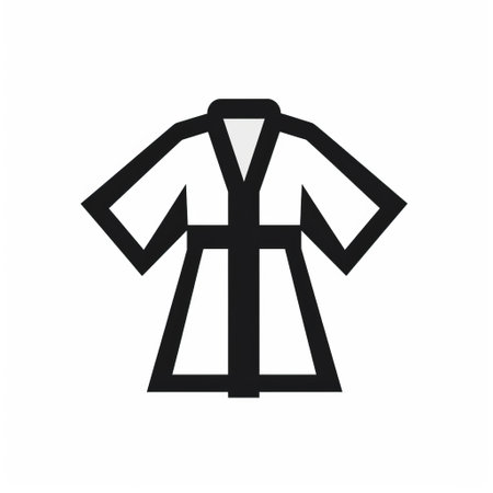a simplistic illustration of a robe, featuring graphic black and white elements. the style is reminiscent of precisionist art, with minimalist characters and vibrant iconographic symbolism inspired by biblical themes. ai generatedの素材