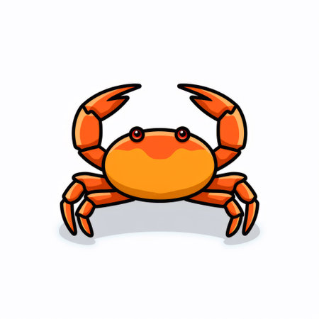 a crab is depicted in this 2d lineal vector icon, designed by flaticon and dribbble. it is showcased on a white background, with a crisp and pixel-perfect design. the black colored outline icon style adds a touch of minimalism to the simplistic design. this icon is created using figma, adobe xd, and sketch, making it suitable for ux and ui projects. ai generatedの素材
