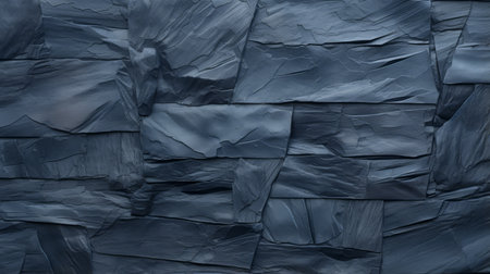 a photo of a black wood stone wall featuring a black and white color scheme. the wall is designed in a style reminiscent of dark navy and sky-blue, with textured impasto layers and organic sculpting. the bold color field consists of dark gray and navy, complemented by organic stone carvings. this high-quality photo captures the intricate details of the wall. ai generatedの素材