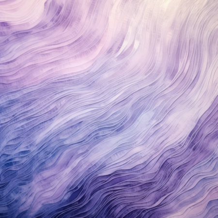 a vibrant and textured watercolor background featuring wavy lilac and blue hues. this dimensional multilayered artwork showcases varying wood grains and colorful layered forms. inspired by the tactile textured paintings of ray collins, it beautifully juxtaposes hard and soft lines, creating a saturated and captivating color field. ai generatedの素材