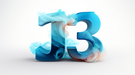 number 3 and red liquid on white background, with light indigo and azure hues. jamcore, jcore, zbrush, and smokey background add youthful energy. innovative techniques used. ai generatedの素材