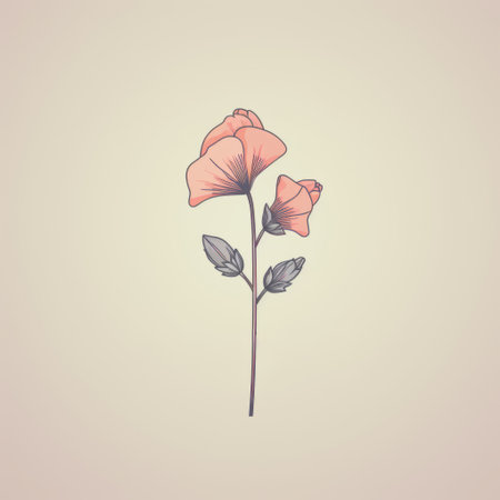 the tollith inn logo features a pink flower in a tonalist color scheme, showcasing a delicate linear design. the monochrome toning adds a realistic usage of light and color, with hints of light orange and red. the logo exudes a cartoonish innocence while drawing inspiration from nature. ai generatedの素材