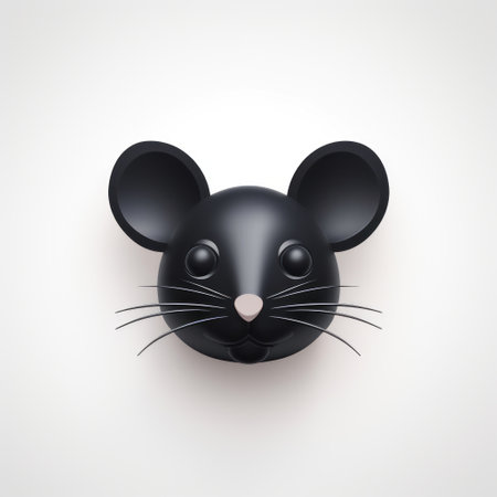 3d rat head isolated on white background, minimalist illustrator style, inspired by fernando botero, paula scher. playful yet dark, with a mix of realistic and fantastical elements. mark ryden influence evident. minimalist backgrounds enhance the focus on the intricate details of the rat head. ai generatedの素材