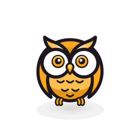 a cute owl logo template image suitable for various design concepts such as apps, websites, email signatures, and business cards. this vector illustration features a pop art-inspired graphic style with a combination of dark yellow and light orange colors. the high-resolution image showcases clean and simple designs, captured through a fish-eye lens, and depicts animals. it is available under the creative commons attribution license. aiの素材