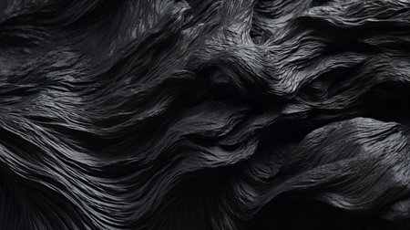 a close-up shot of a black surface displaying the hyper-realistic details of wood, resembling futuristic chromatic waves. this matte photo by olivier valsecchi showcases layered fibers and the intricate texture of the material. ai generatedの素材