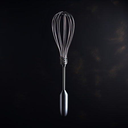 a whisk 3d illustration with a flat texture, resembling a rendering in unreal engine. the photo showcases the dramatic use of lighting, capturing the essence of harsh realism. the style is reminiscent of biedermeier, with hyper-realistic sculptures. the image evokes a sense of timelessness, spanning from 1860 to 1969, and is reminiscent of the ilford pan f film. ai generatedの素材