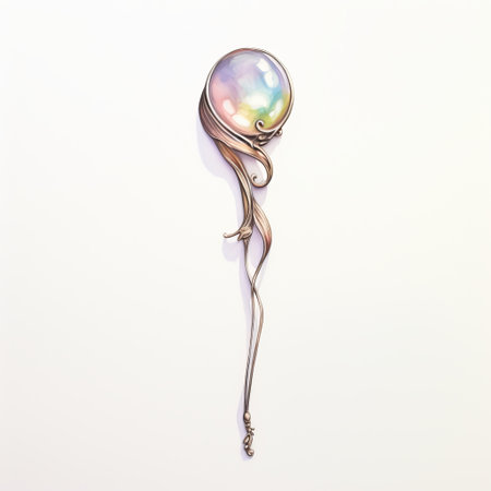 the tarot card charm is a stunning golden tarot card featuring a purple-colored stlb. this enchanting piece, inspired by stephanie pui-mun law's style, showcases spherical sculptures and art nouveau flowing lines. rendered in cinema4d, the charm is a single object adorned with silver and pink accents, as well as light emerald and amber hues. ai generatedの素材