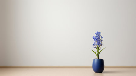 a hyacinth flower stands gracefully in the center of an empty room. this captivating image captures the essence of abstract minimalism, with its clean lines and simplicity. the photo, in 3840x2160 resolution, is perfect for those who appreciate the beauty of minimalist portraits and ceramics. it exudes a playful yet serene vibe, making it a great addition to any collection of stock photos. ai generatedの素材