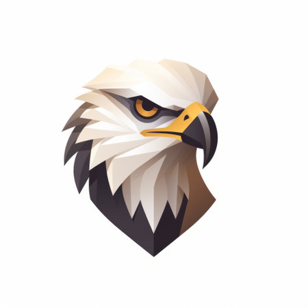eagle head design vector illustration in the style of paul corfield. this simplistic character by yanjun cheng features a dark white and light amber color scheme, as well as dark navy and light gray accents. the illustration showcases realistic attention to detail, with dynamic shapes and forms. ai generatedの素材