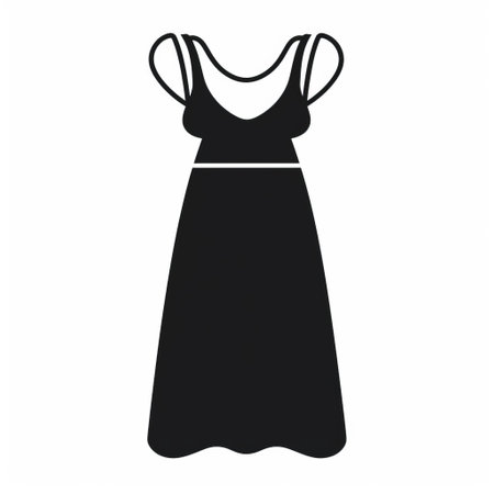 a black and white dress icon, inspired by the works of anton mauve and debbie criswell, is isolated on a white background. the dress top showcases a strong use of negative space and simplistic forms, with dark colors creating a striking contrast. this recycled, matte photo captures the essence of elegance and minimalism. ai generatedの素材