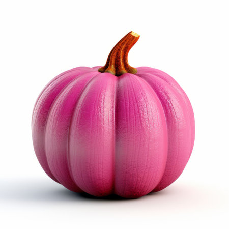 hot pink pumpkin 3d transparent file, rendered in unreal engine, showcases a matte photo with a white background. the loose paint application adds a unique touch to this dutch tradition-inspired artwork, which combines elements of mingei and toyism. ai generatedの素材