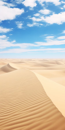 a 3d desert grassland field with sand dunes and clouds, captured in the style of oriental minimalism. this high-quality photo showcases the soft-focus technique, creating a serene and tranquil atmosphere. reminiscent of a national geographic shot, this creative commons attribution image is visually captivating and perfect for various projects. ai generatedの素材