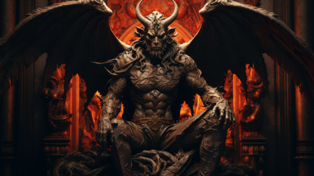 a demon wallpaper in 1920x1080 resolution, rendered in the style of unreal engine. the sepia tone adds a vintage touch to the detailed and intricate compositions. the layered and highly detailed figures create a captivating visual experience. the chiaroscuro portraitures bring depth and intensity to the full-body demon illustrations. ai generatedの素材