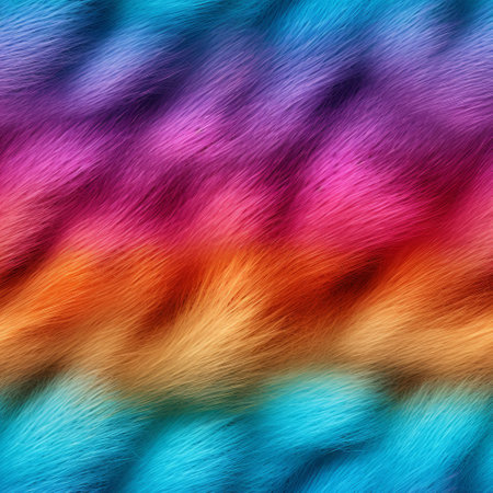 rainbow fur wallpapers free download 12, inspired by the style of serge marshennikov. these wallpapers feature a captivating combination of orange and cyan hues, digitally enhanced to create realistic textures. the vibrant and cartoonish designs are further enhanced by a soft-focus technique, while animal motifs add an extra touch of charm. ai generatedの素材